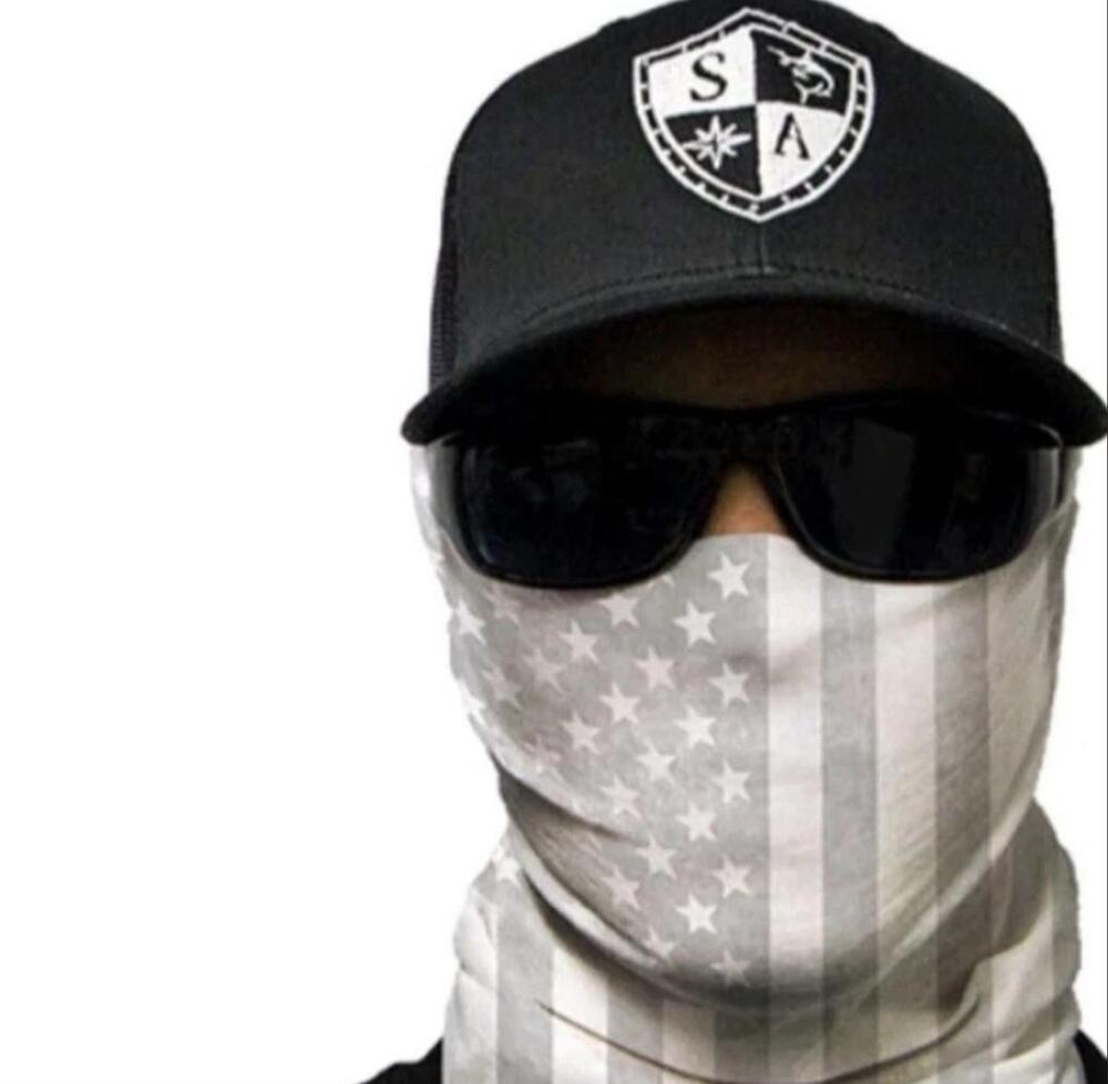 SA Salt Armour WHITEOUT AMERICAN FLAG Face Mask Bandana Neck Gaiter